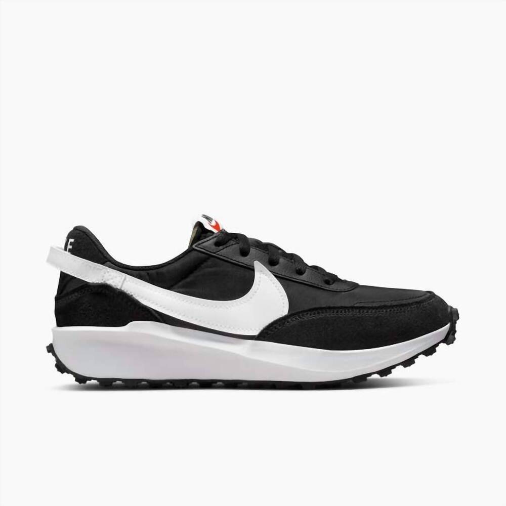 NEW NIKE women's waffle debut shoe in black/orange/clear/white